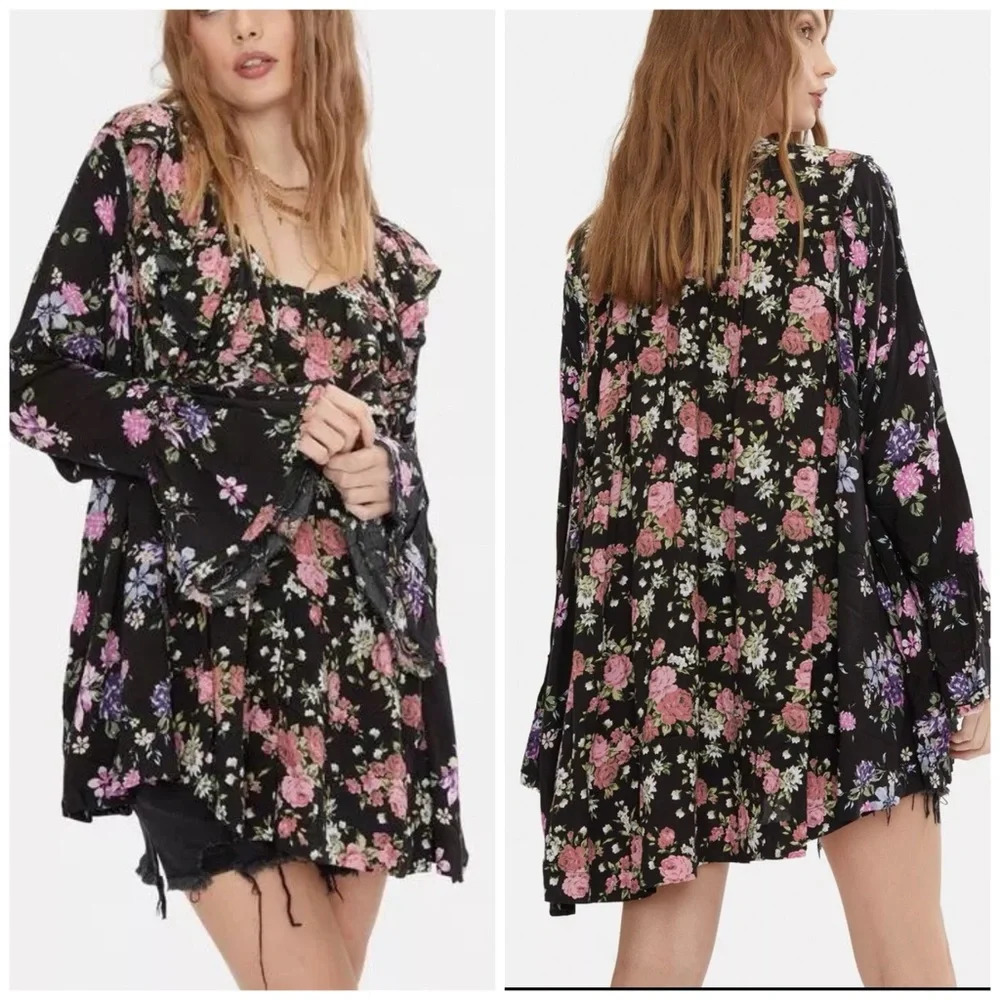 Free People Loretta Floral Tunic Size‎ XS